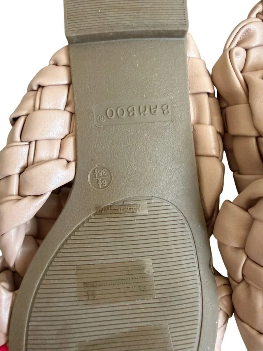 BAMBOO Beige Woven Braided Slide Sandals Size 6.5 NEW NWOB